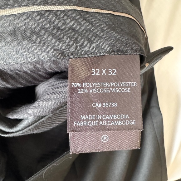 Haggar Men's Chino Casual Dress Pant Black Size Tag: 32x32 Flat Front Trouser - Picture 6 of 14